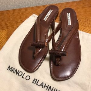 Manolo Blahnik leather sandals size 40